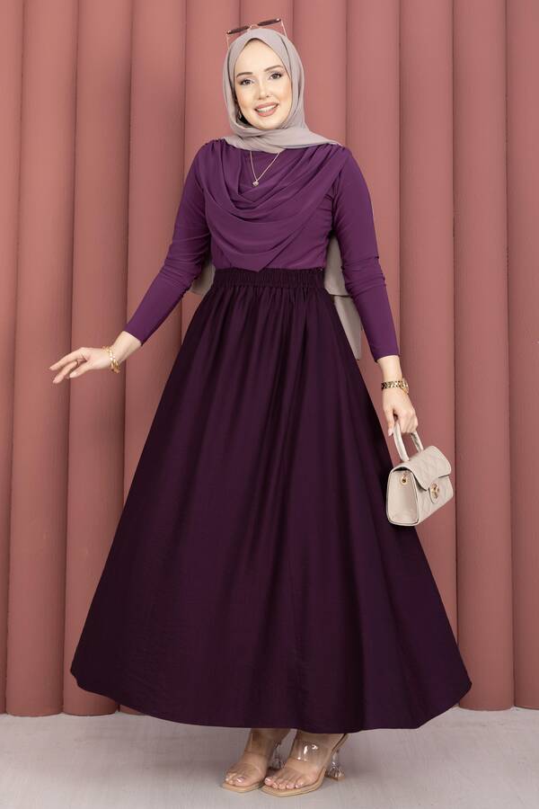 Özk - Degaje Dökümlü Sandy Body Mor (1)