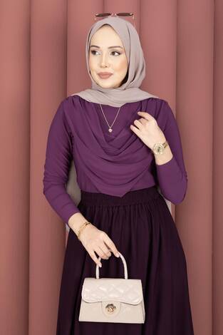 Degaje Dökümlü Sandy Body Mor - Thumbnail