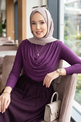 Degaje Dökümlü Sandy Body Mor - Thumbnail