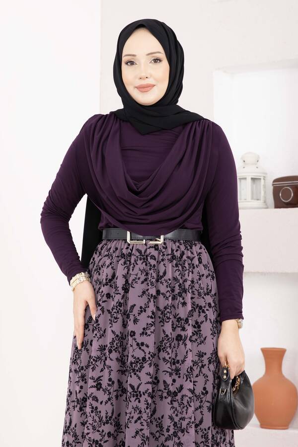 Degaje Dökümlü Sandy Body Mürdüm - 3