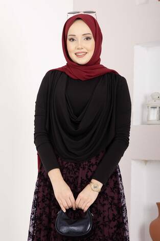 Degaje Dökümlü Sandy Body Siyah - Thumbnail