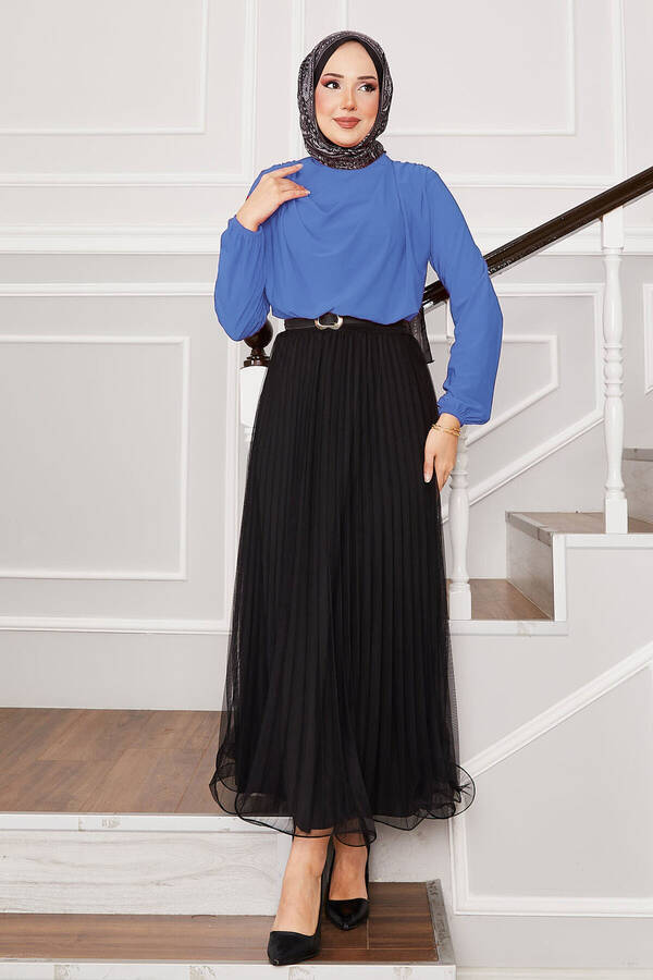 CVN - Degaje Yaka Sandy Bluz Bebe Mavisi (1) CVN - Degaje Yaka Sandy Bluz Bebe Mavisi (1)