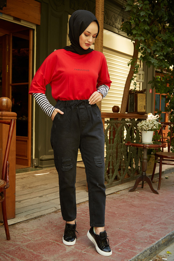 Denim Mom Jean 5705-1 Siyah Denim Mom Jean 5705-1 Siyah