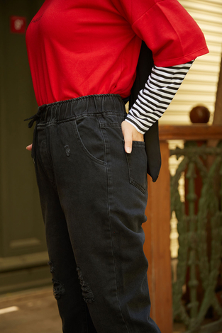 Denim Mom Jean 5705-1 Siyah - Thumbnail
