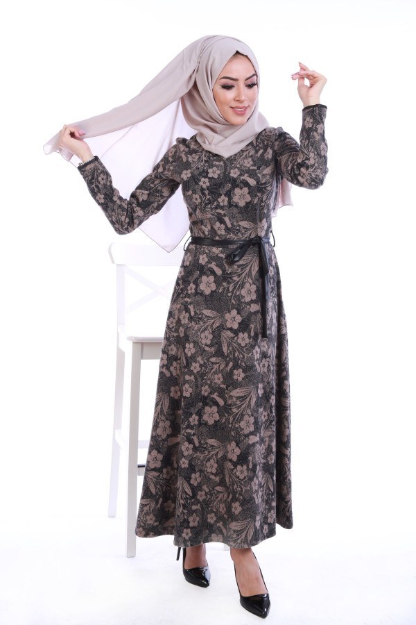  - Deri Kuşaklı Spor Elbise 3769-17