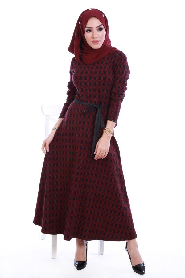  - Deri Kuşaklı Spor Elbise 3769-16