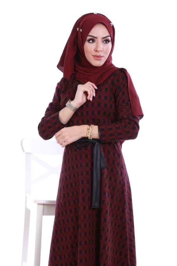  - Deri Kuşaklı Spor Elbise 3769-16 (1)