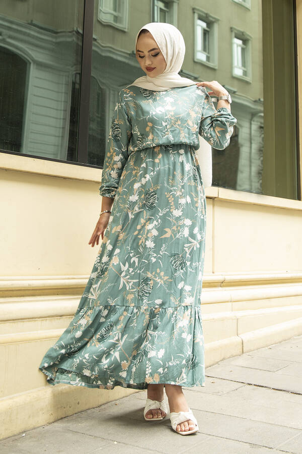 Desenli Elbise 120NY-4513 Mint Desenli Elbise 120NY-4513 Mint