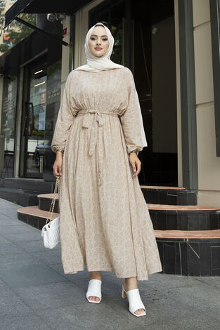 Yarasa Kol Desenli Elbise 180SB90508-14 - Thumbnail