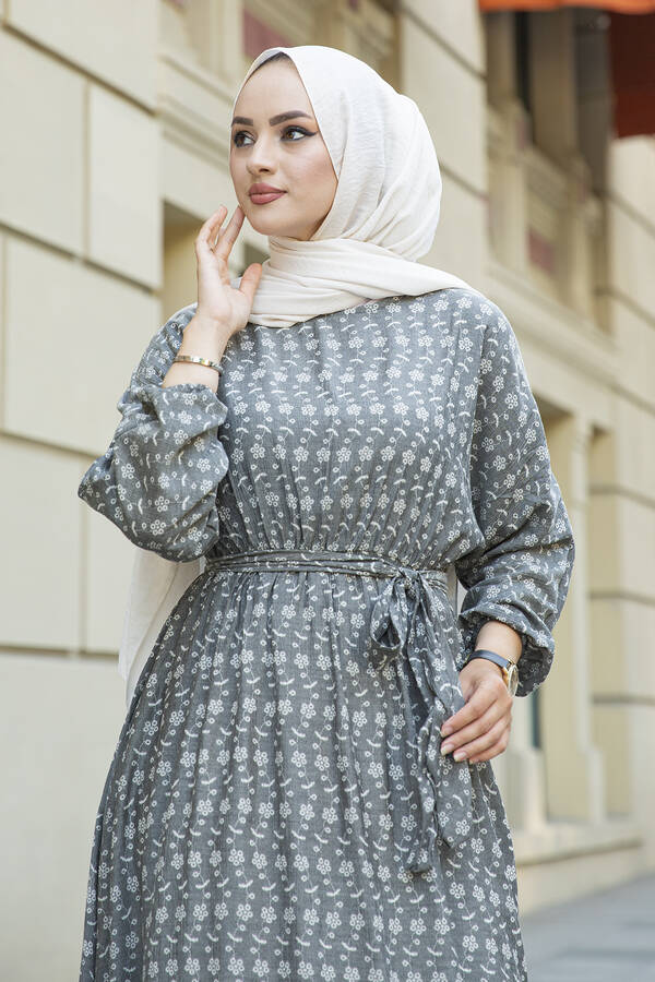 SB - Yarasa Kol Desenli Elbise 180SB90508-6 (1)