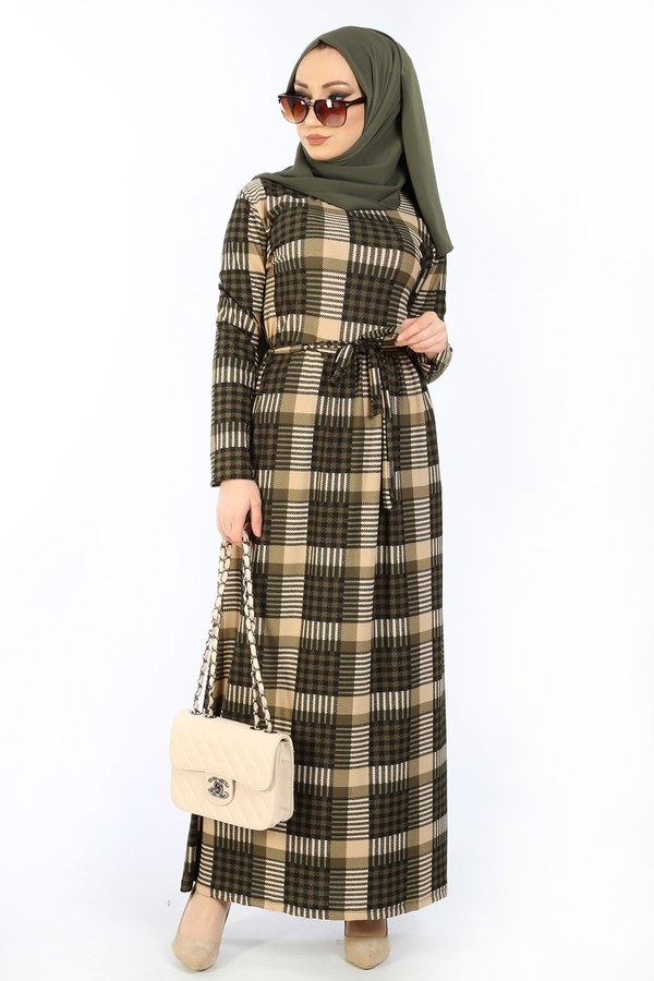Desenli Elbise 8508-345