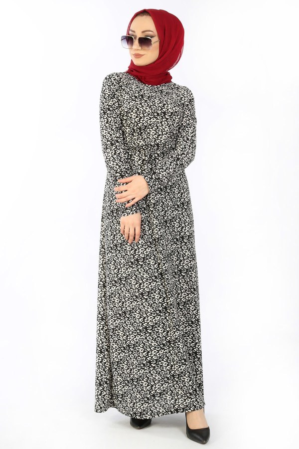 Desenli Elbise 8508-349