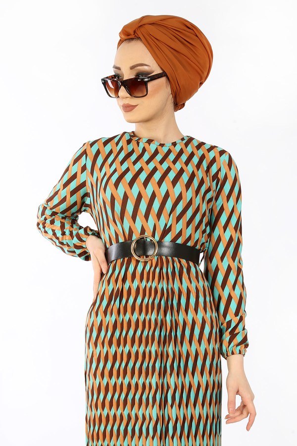  - Kemerli Pilise Elbise 8854-01 (1)