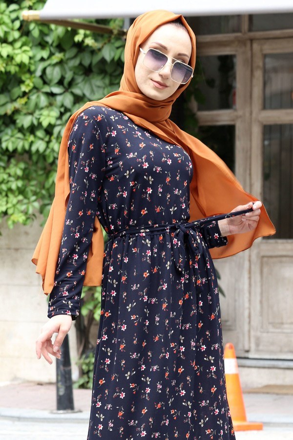  - Desenli Elbise 8558-08 (1)