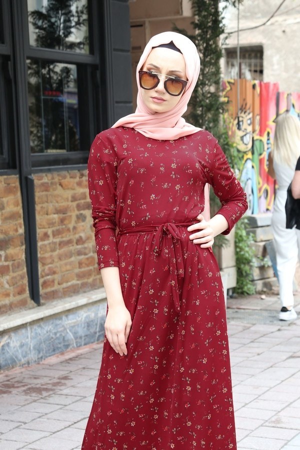  - Desenli Elbise 8558-06 (1)