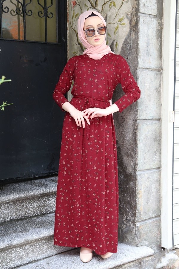  - Desenli Elbise 8558-06
