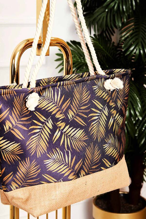 Dmç - Desenli Hasır Detaylı Plaj Çantası -128 (1) Dmç - Desenli Hasır Detaylı Plaj Çantası -128 (1)