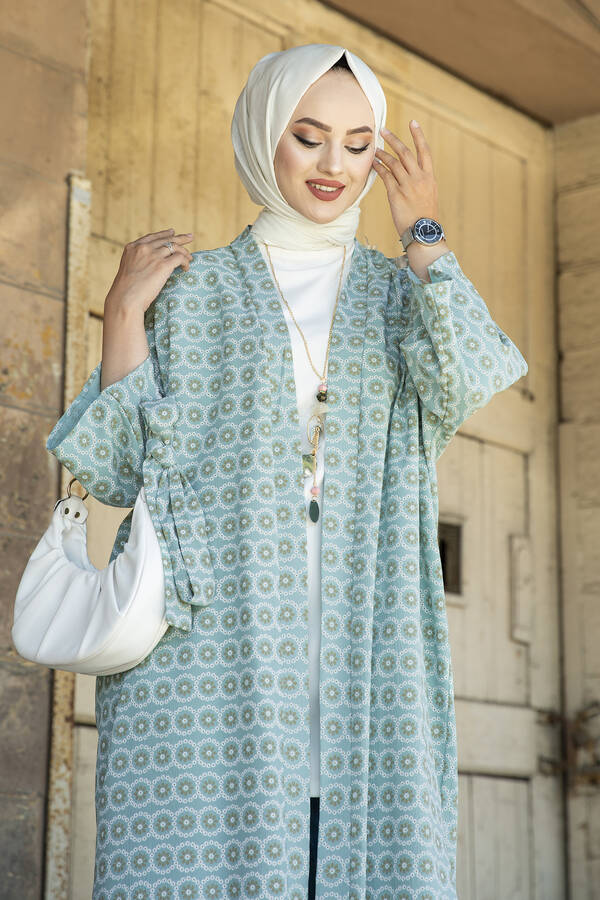 MD - Desenli Tesettür Kimono 100MD-7264-2 (1)