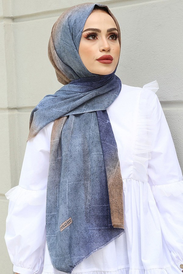  - Desenli Pamuklu Şal 3378-2