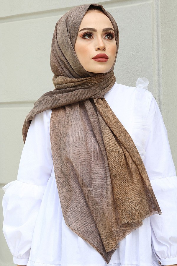  - Desenli Pamuklu Şal 3378-3