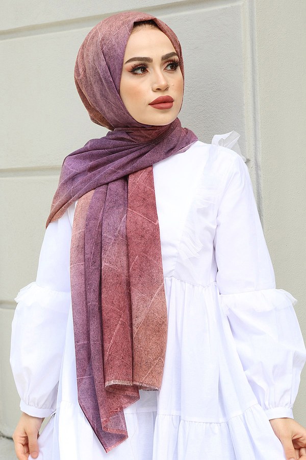 - Desenli Pamuklu Şal 3378-4