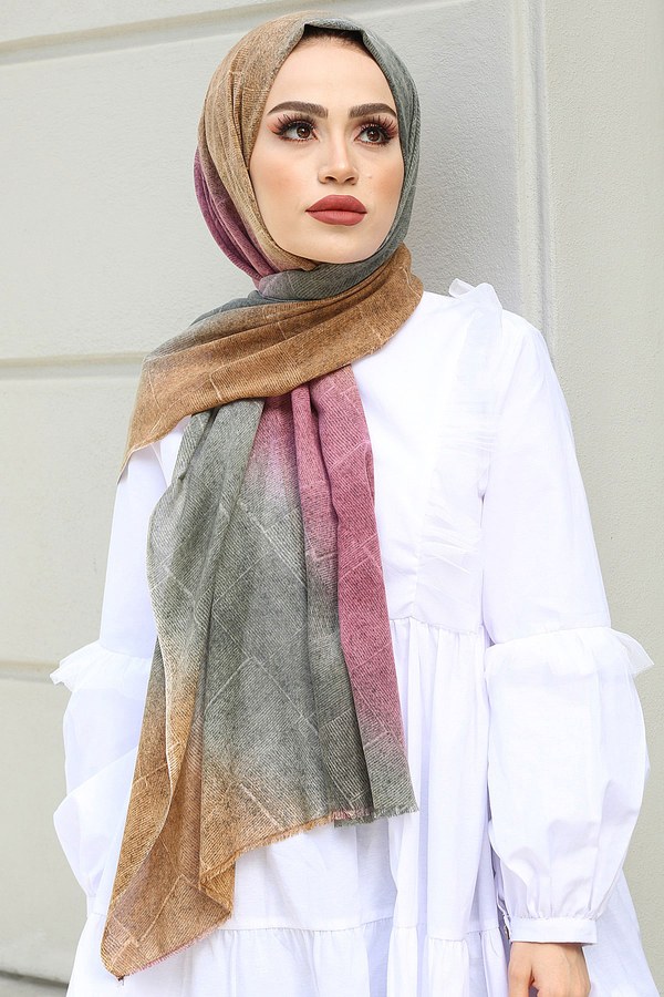  - Desenli Pamuklu Şal 3378-6