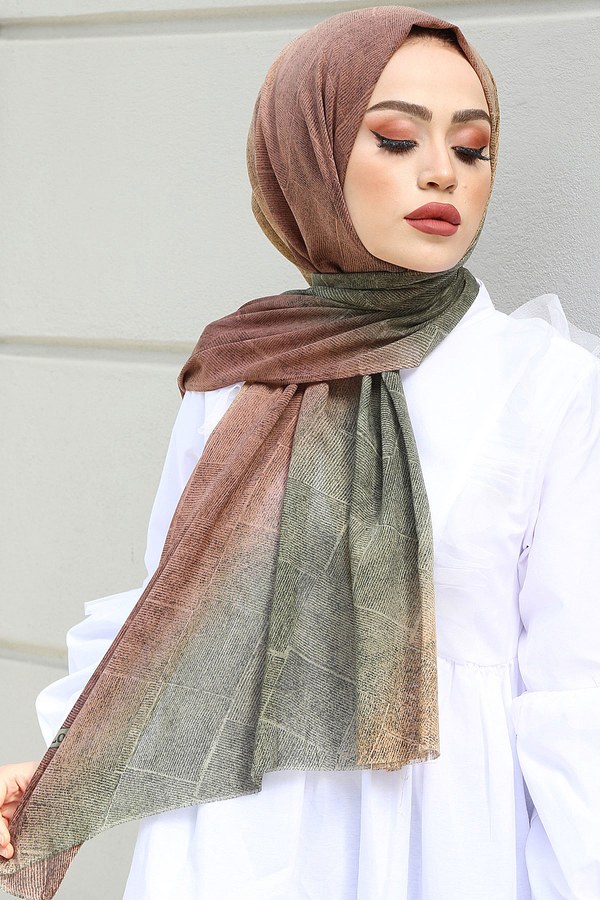  - Desenli Pamuklu Şal 3378-9