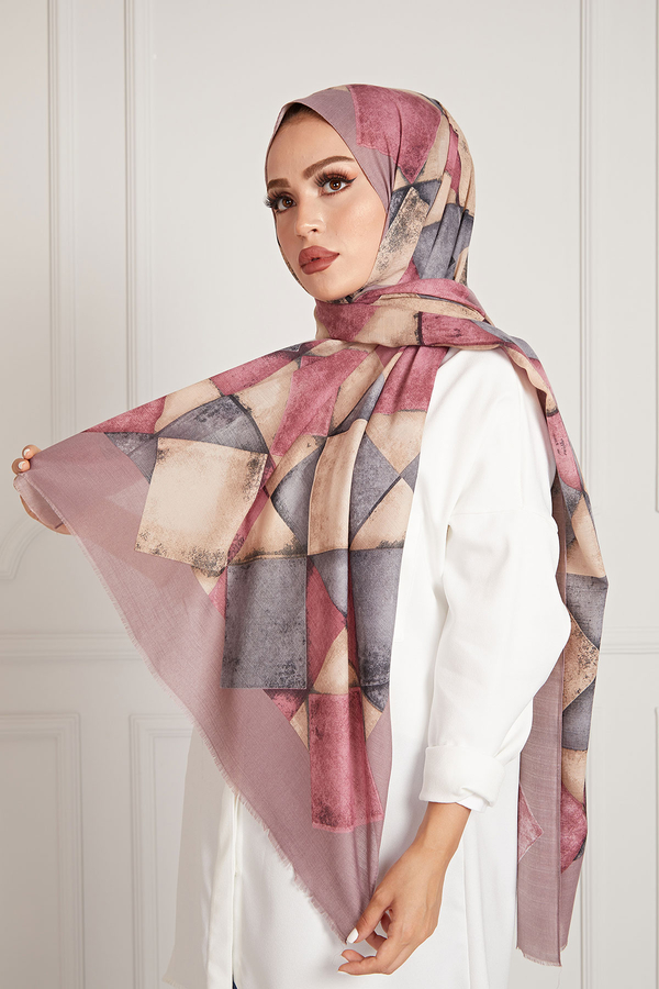  - Desenli Pamuklu Şal 4733-6