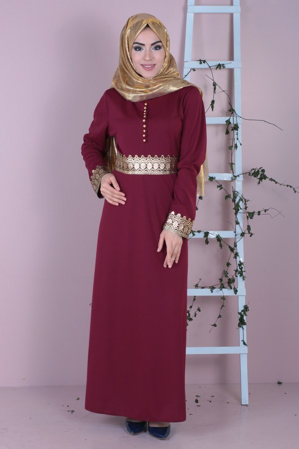 Dövmeli Varaklı Elbise 8973-3