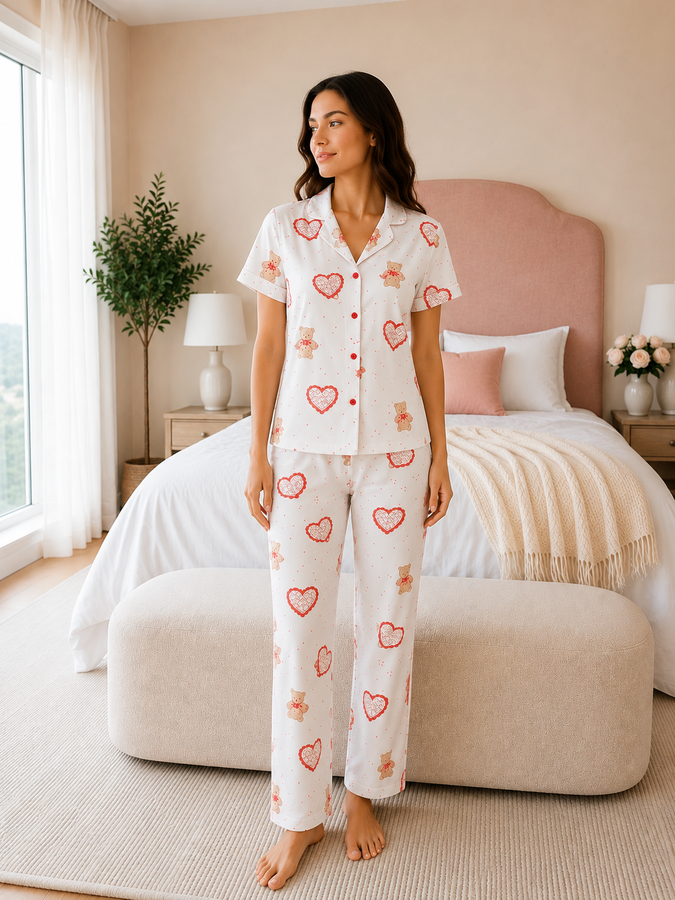 Fms - Dreams Kısa Kol Pijama Takım Ekru