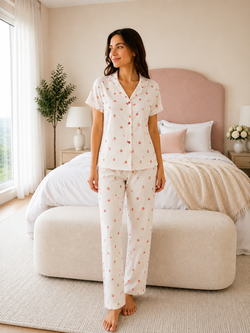 Dreams Kısa Kol Pijama Takım Krem