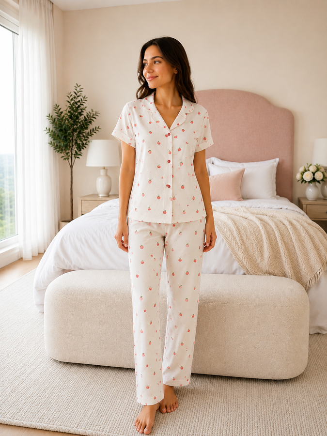 Fms - Dreams Kısa Kol Pijama Takım Krem