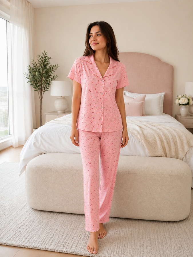 Fms - Dreams Kısa Kol Pijama Takım Pembe (1)