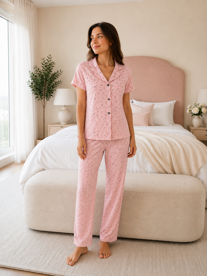 Fms - Dreams Kısa Kol Pijama Takım Pudra