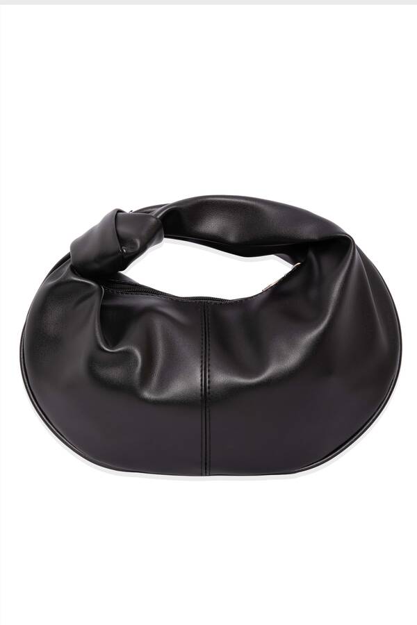 Dmç - Düğüm Detaylı Fermuarlı El Çantası Siyah