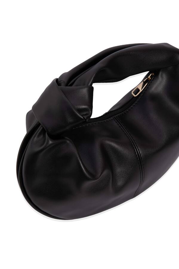 Dmç - Düğüm Detaylı Fermuarlı El Çantası Siyah (1)