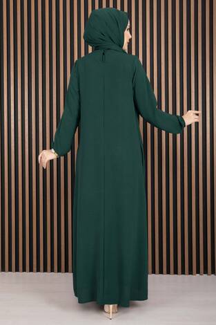 Elbise & Uyumlu Şal Tesettür İkili Kombin Zümrüt - Thumbnail