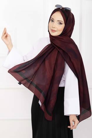 Elegance Desenli Şal Serisi Bordo