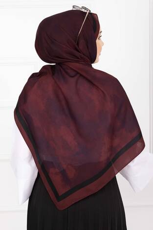 Elegance Desenli Şal Serisi Bordo - Thumbnail