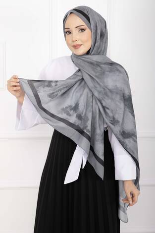 Elegance Desenli Şal Serisi Gri - Thumbnail