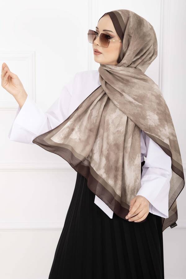 Msc - Elegance Desenli Şal Serisi Kahve