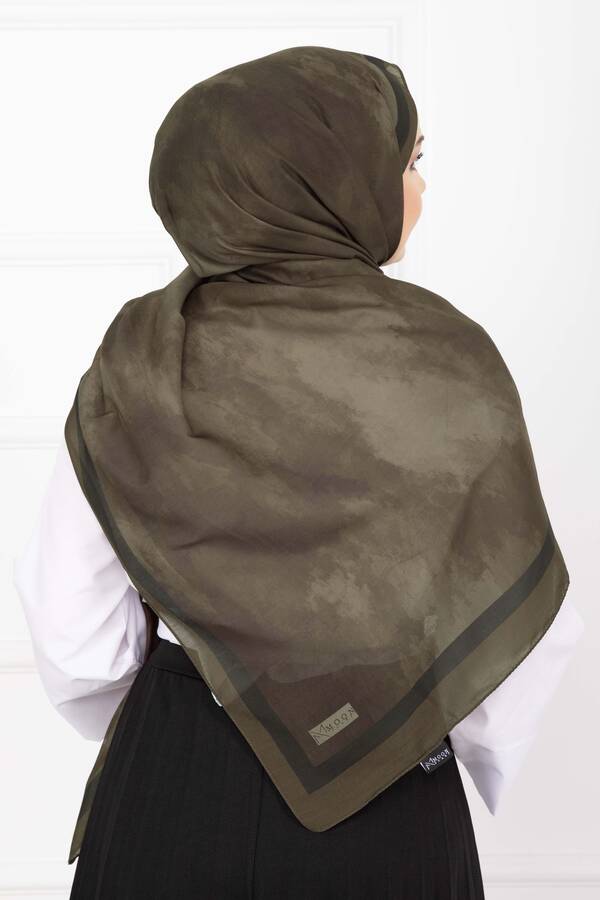 Elegance Desenli Şal Serisi Koyu Haki - 3