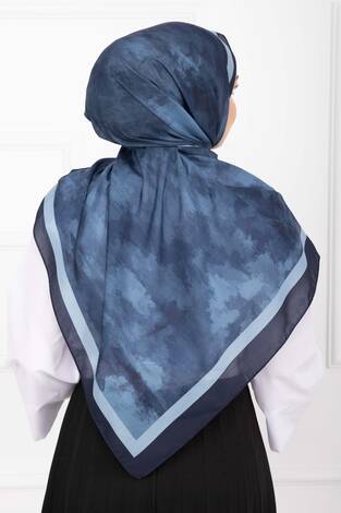 Elegance Desenli Şal Serisi Lacivert - Thumbnail