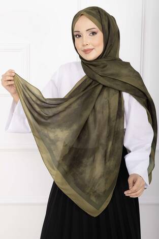 Elegance Desenli Şal Serisi Yağ Yeşil - Thumbnail