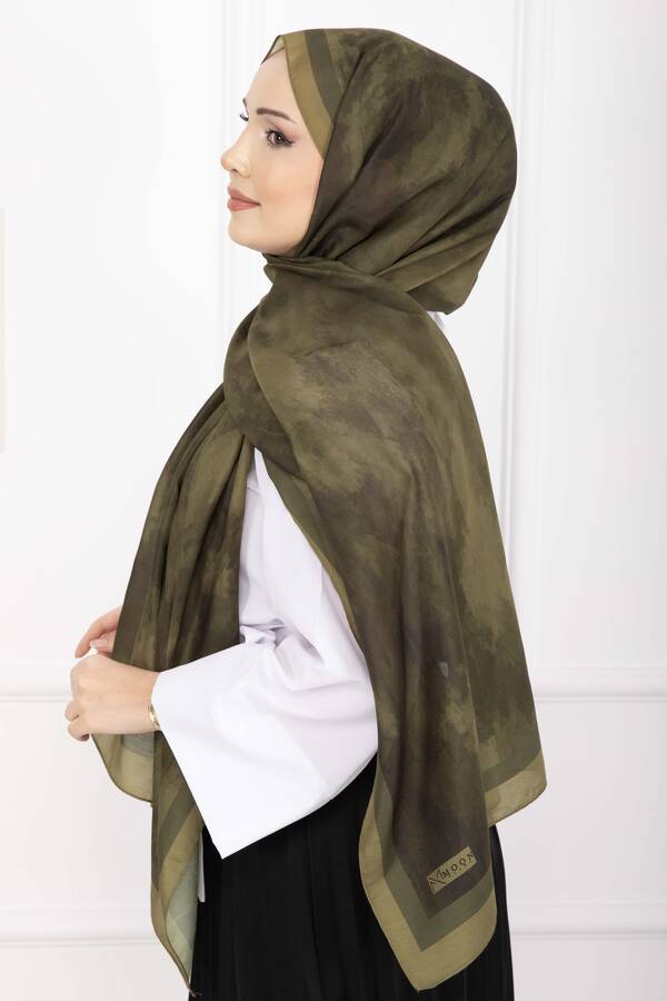 Msc - Elegance Desenli Şal Serisi Yağ Yeşil (1)
