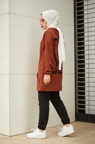 EMR SET Sweat Tunik 6744-10 Kiremit - Thumbnail