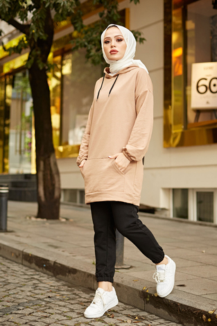 EMR SET Sweat Tunik 6744-12 Camel - Thumbnail