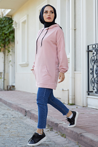 EMR SET Sweat Tunik 6744-4 Pudra - Thumbnail