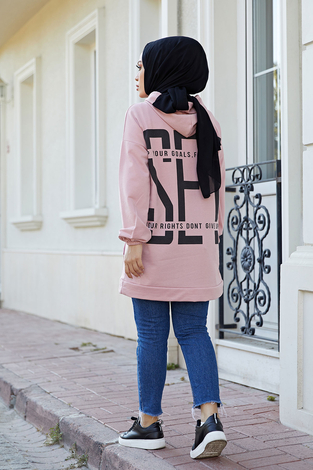 EMR SET Sweat Tunik 6744-4 Pudra - Thumbnail