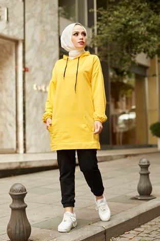 EMR SET Sweat Tunik 6744-9 Sarı - Thumbnail